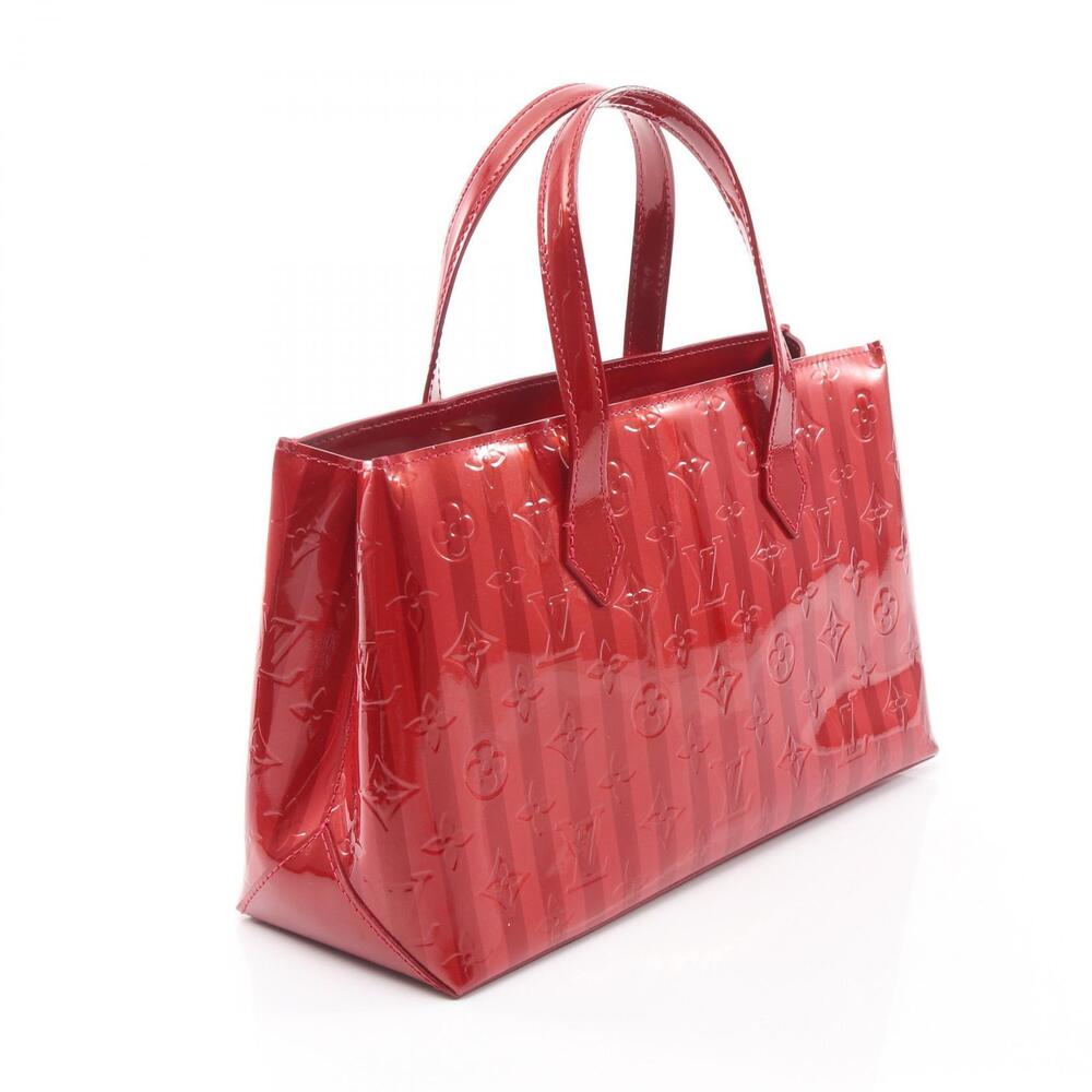 Louis Vuitton Wilshire Handbag Leather Vernis Red